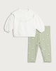 image 1 of F&F Baby 2-Piece Cotton Rich Sweatshirt and Ribbed Leggings Set in Cream