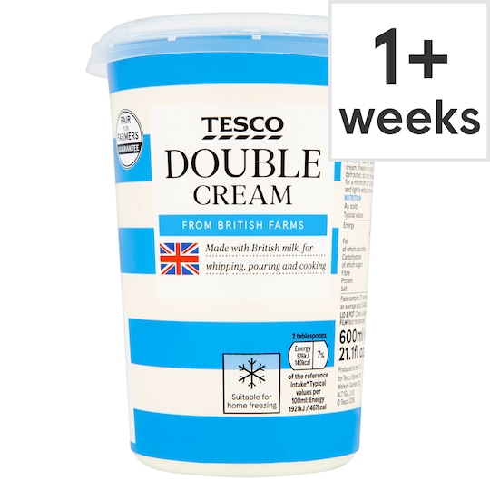 Tesco Fresh Double Cream 600Ml Tesco Groceries