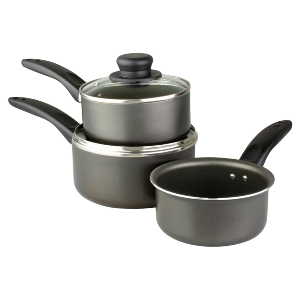 Tesco Basics Aluminium Pan Set