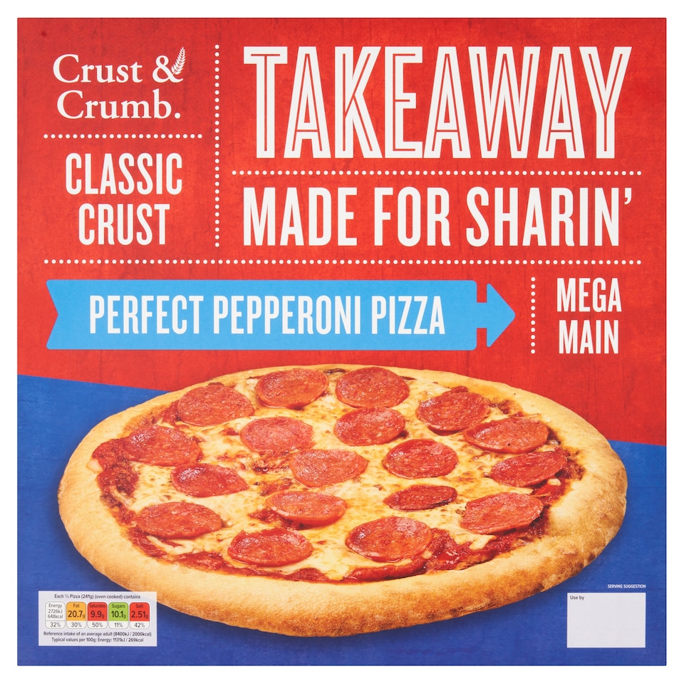 CRUST & CRUMB TAKEAWAY CLASSIC CRUST PERFECT PEPPERONI PIZZA 501G
