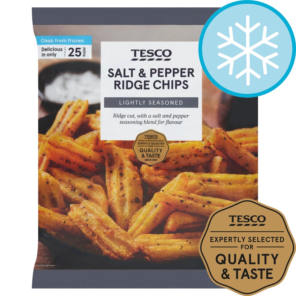 Tesco Salt & Pepper Ridge Chips 750G Tesco Groceries