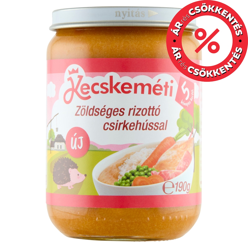 Kecskeméti zöldséges rizottó csirkehússal bébiétel 5 hónapos kortól 190 g