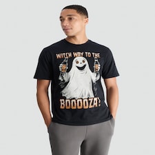 F&F Pure Cotton Crew Neck Booza T-Shirt in Black