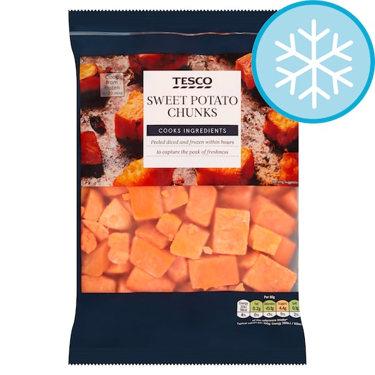 Tesco Frozen Sweet Potato Chunks 600G Tesco Groceries