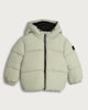 image 5 of F&F Boys Zip Through Hooded Puffer Jacket in Green