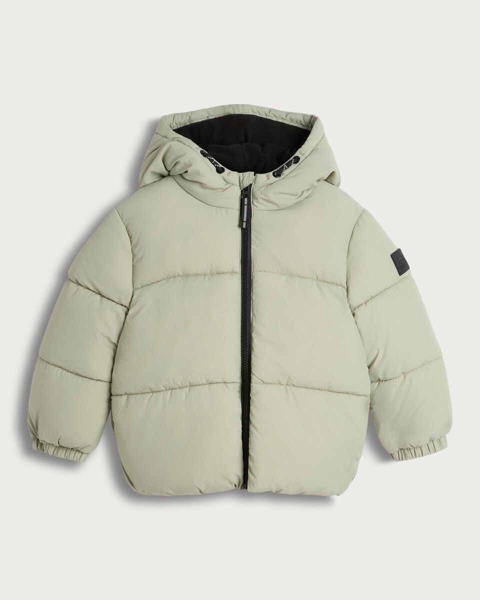 F&F Boys Zip Through Hooded Puffer Jacket in Green