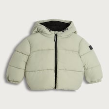F&F Boys Zip Through Hooded Puffer Jacket in Green