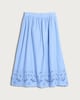 image 4 of F&F Pure Cotton Broderie Cut Out Midi Co-ord Skirt in Blue