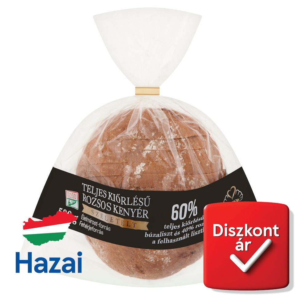 Kanizsa Pékség szeletelt teljes kiőrlésű rozsos kenyér 500 g