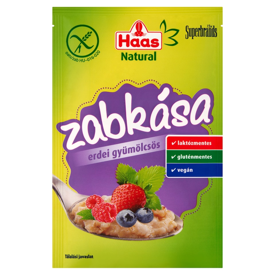 Haas Natural erdei gyümölcsös zabkása 50 g