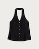 image 4 of F&F Halterneck Buttoned Waistcoat in Black