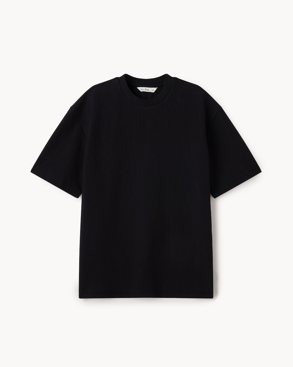 image 1 of F&F Textured T-Shirt in Black