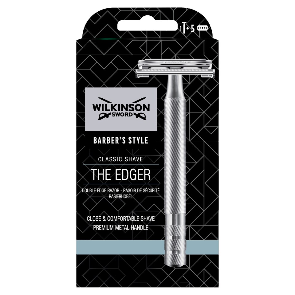 Wilkinson Sword The Edger Clsc Razor Handle And 5 Blades