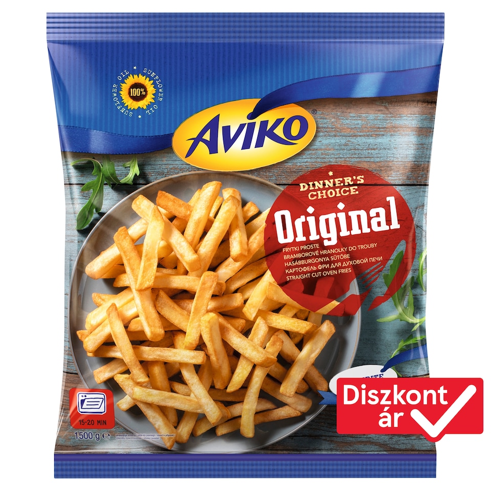 Aviko Original elősütött, gyorsfagyasztott hasábburgonya sütőbe 1500 g