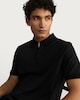 image 1 of The F&F Edit Supima® Cotton Zip Neck Polo Shirt in Black