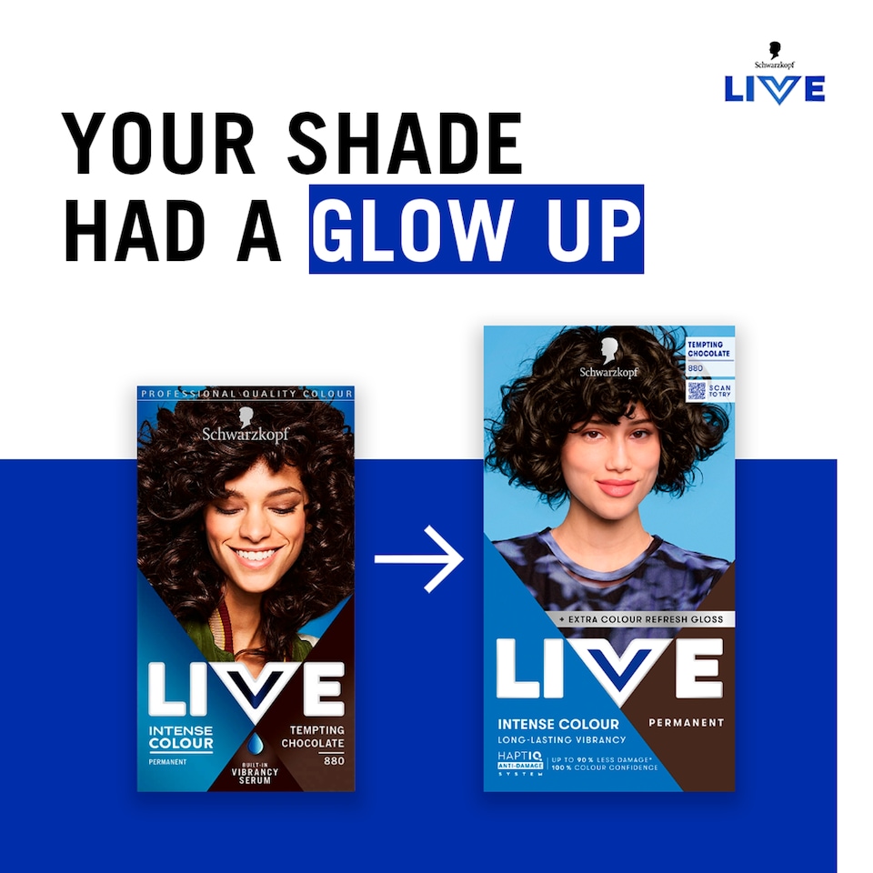 image 1 of Schwarzkopf LIVE Intense Colour 880 Tempting Chocolate Permanent Hair Dye