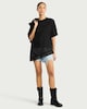 image 1 of F&F Pure Cotton T-Shirt with Lace Hem in Black