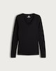 image 4 of F&F Medium Warmth Thermal Lace Trim Long Sleeved Top in Black