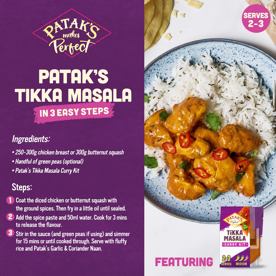 image 1 of Patak's Tikka Masala Rich & Creamy Meal Kit 270G