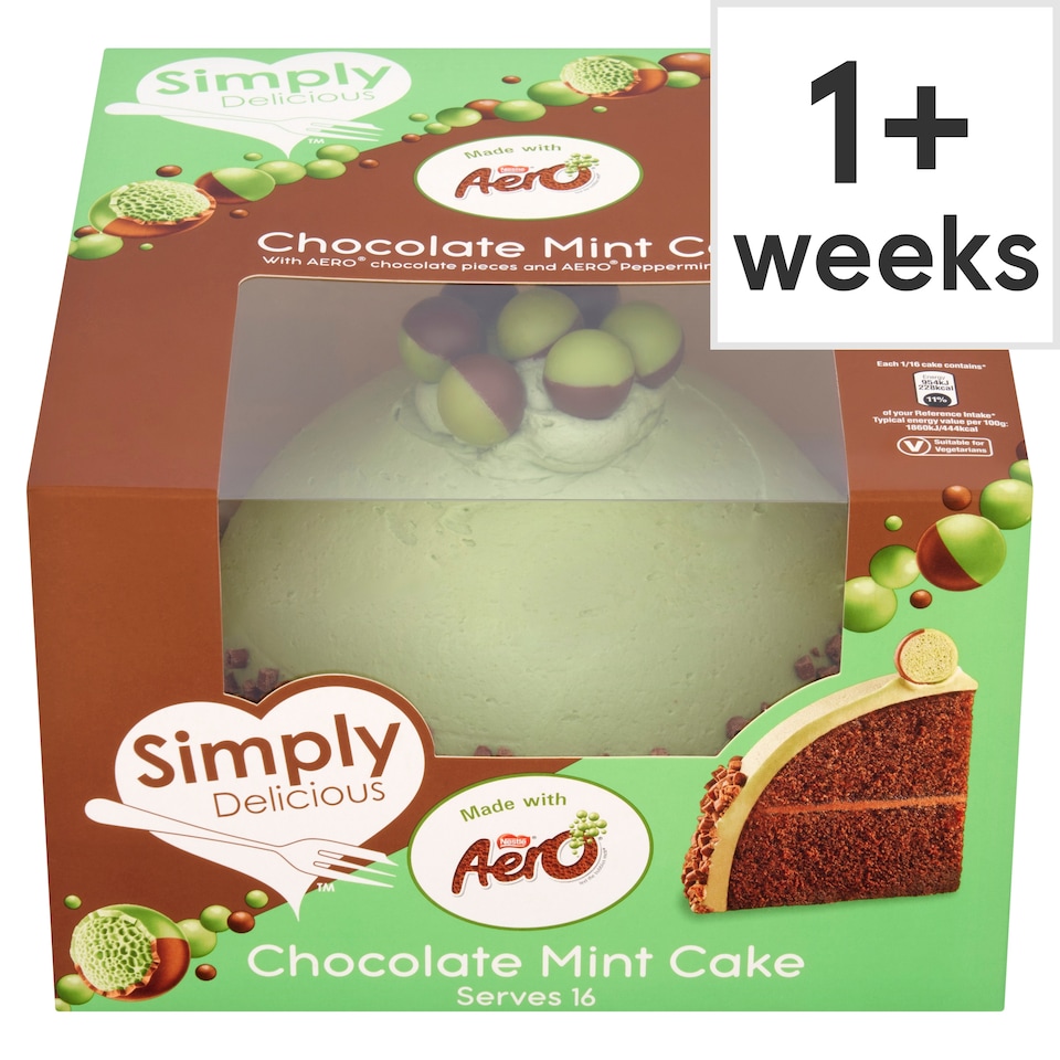Simply Delicious Made with Nestle Aero Peppermint Bubbles Chocolate Mint Dome Cake