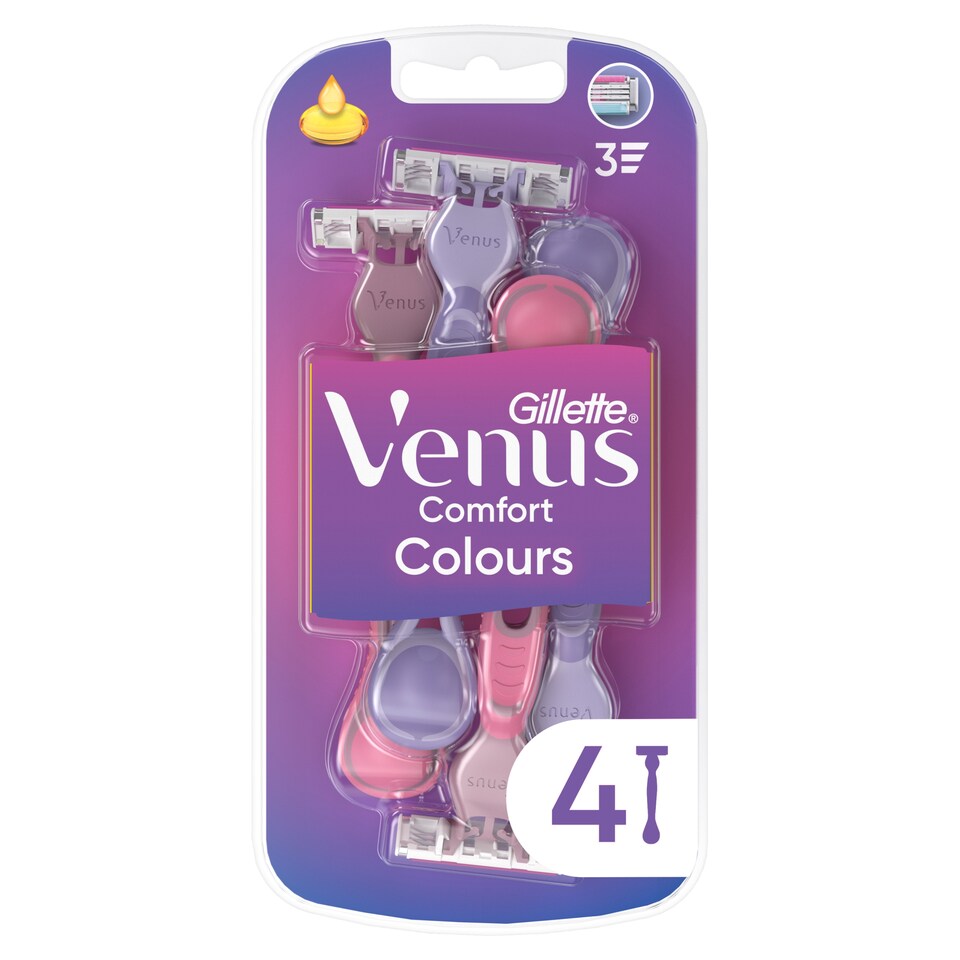 Gillette Venus Comfort Colours Eldobható Borotva, 4 Db/Csomag  1. kép