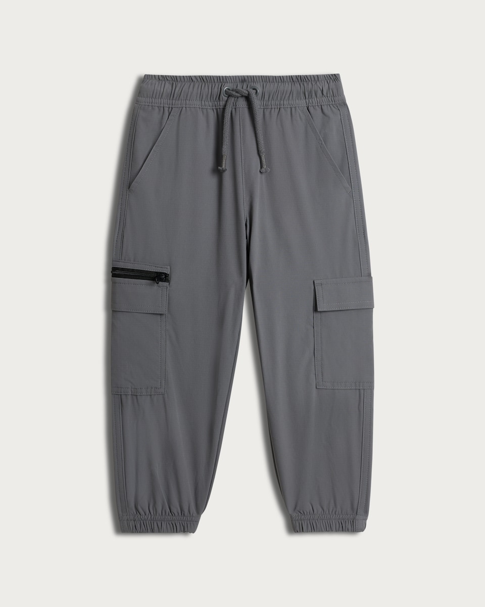 image 1 of F&F Boys Cargo Drawstring Trousers in Grey