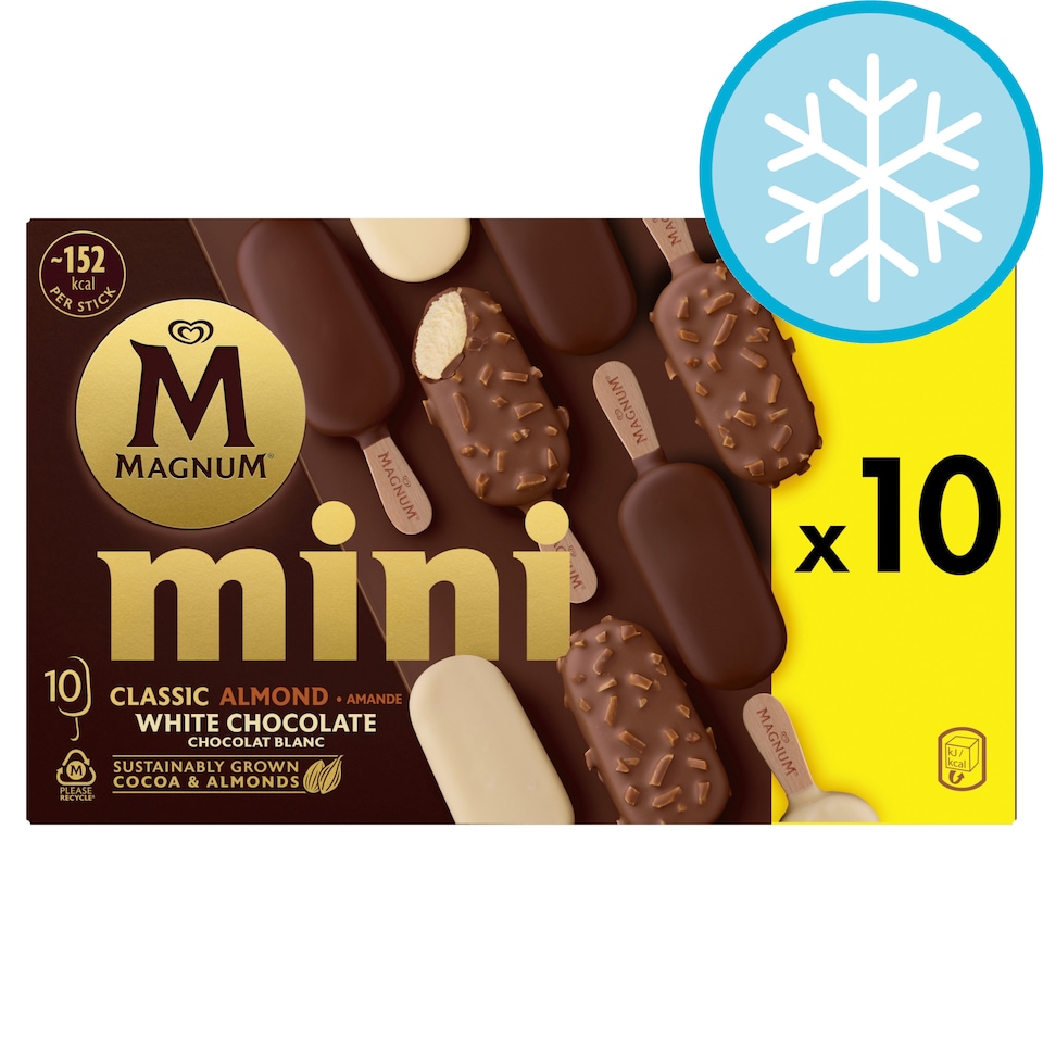 image 1 of Magnum Mini Classic, Almond & White Chocolate Ice Cream sticks 10x55ml
