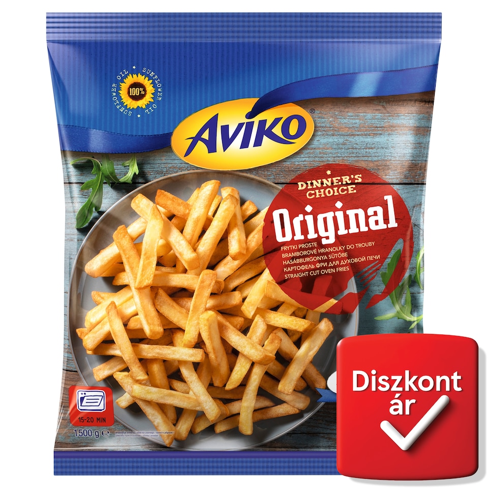 Aviko Original elősütött, gyorsfagyasztott hasábburgonya sütőbe 1500 g