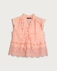 image 4 of F&F Pure Cotton Broderie Sleeveless Blouse in Coral