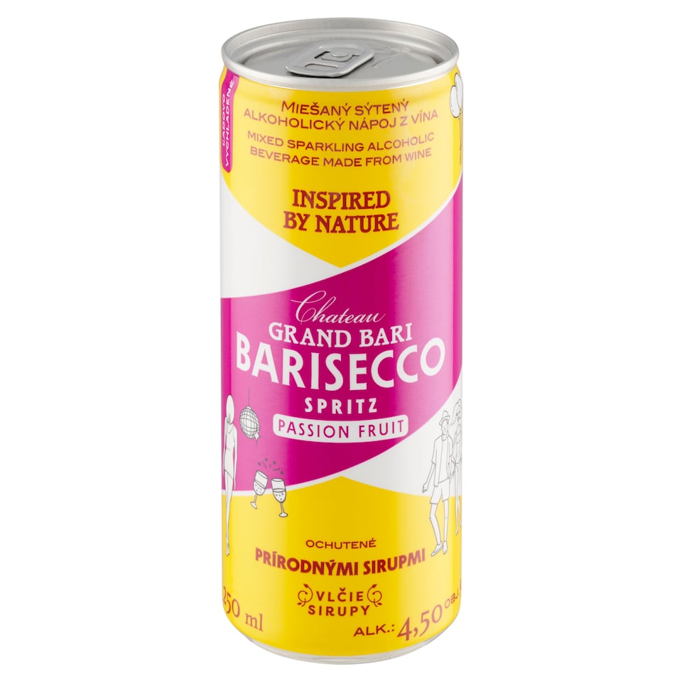 Chateau GRAND BARI Barisecco Spritz Passion Fruit miešaný sýtený alkoholický nápoj z vína 250 ml