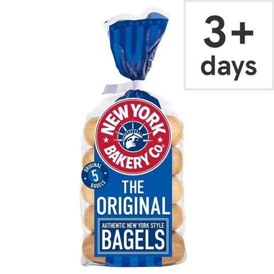 New York Bakery Plain Bagels 5 Pack Tesco Groceries