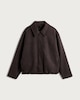image 4 of F&F Faux Suede Bubble Hem Zip Up Jacket in Brown