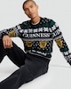 image 2 of Guinness Pure Cotton Festive Print Knitted Jumper in Black