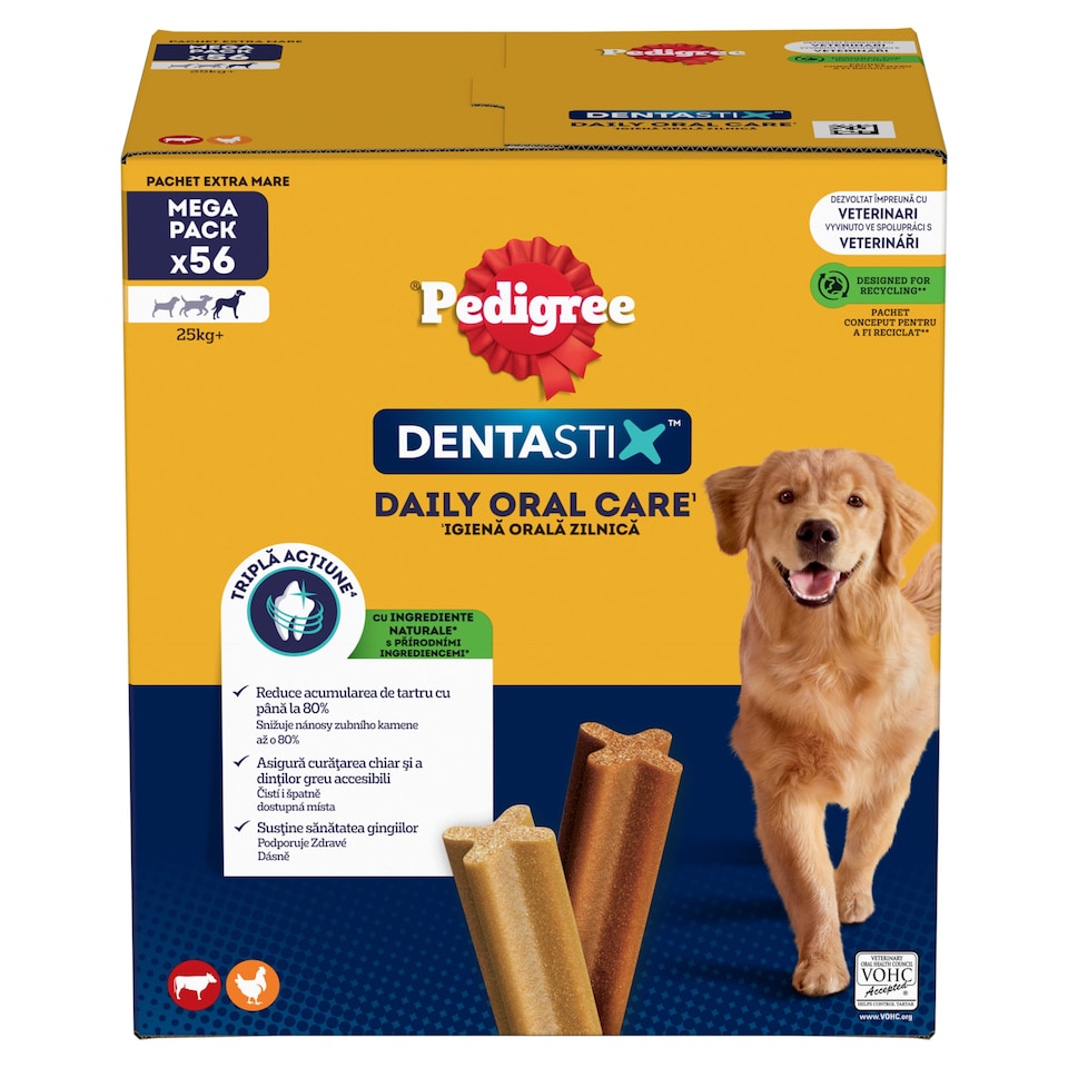 Pedigree DentaStix Daily Oral Care kiegészítő állateledel 4 hónapnál idősebb kutyáknak 8 db 2,16 kg