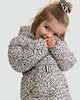 image 2 of F&F Girls Leopard Print Belted Hooded Puffer Coat in Multi Brown