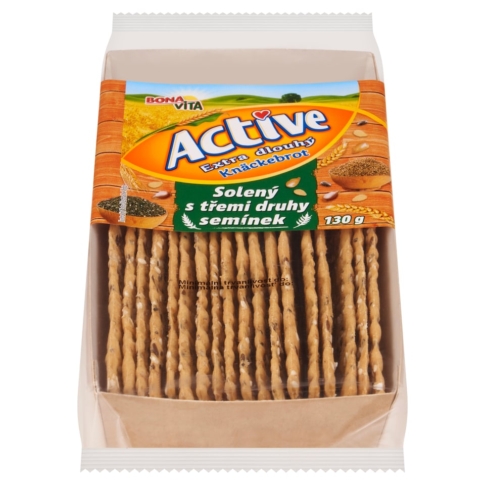 image 1 of Bona Vita Active Extra Long Salted Crisp Bread with Three Types of Seeds 130 g