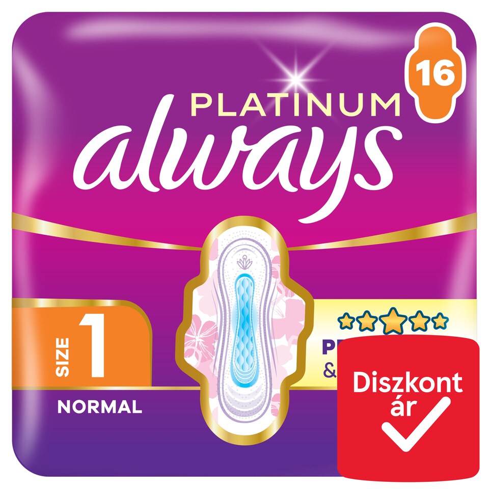 Always Platinum Egészségügyi Betét Normal (1-es méret), 16 db Betét  1. kép