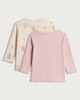 image 2 of F&F Baby 2-Pack Cotton Rich Ribbed Tops in Pink