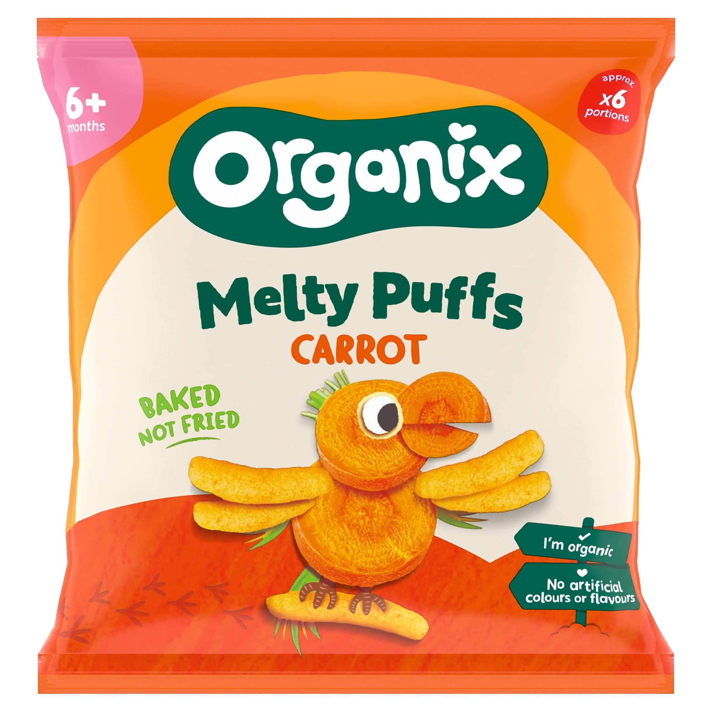 Organix Melty Organic Carrot Baby Puffs Snack 20g 6 months+
