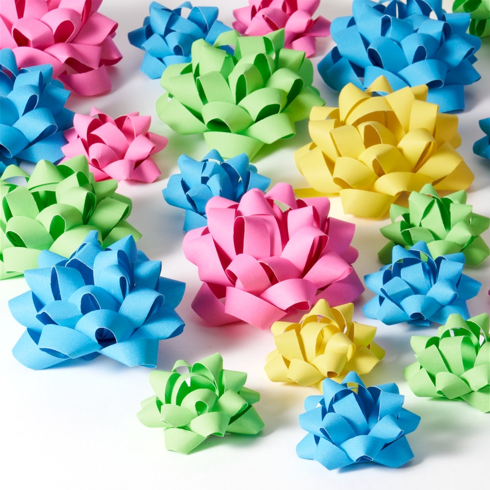 image 1 of Paperchase Neon Christmas 40 Paper Gift Bows