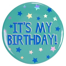 Large Blue Birthday Badge