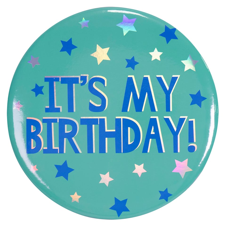 Large Blue Birthday Badge