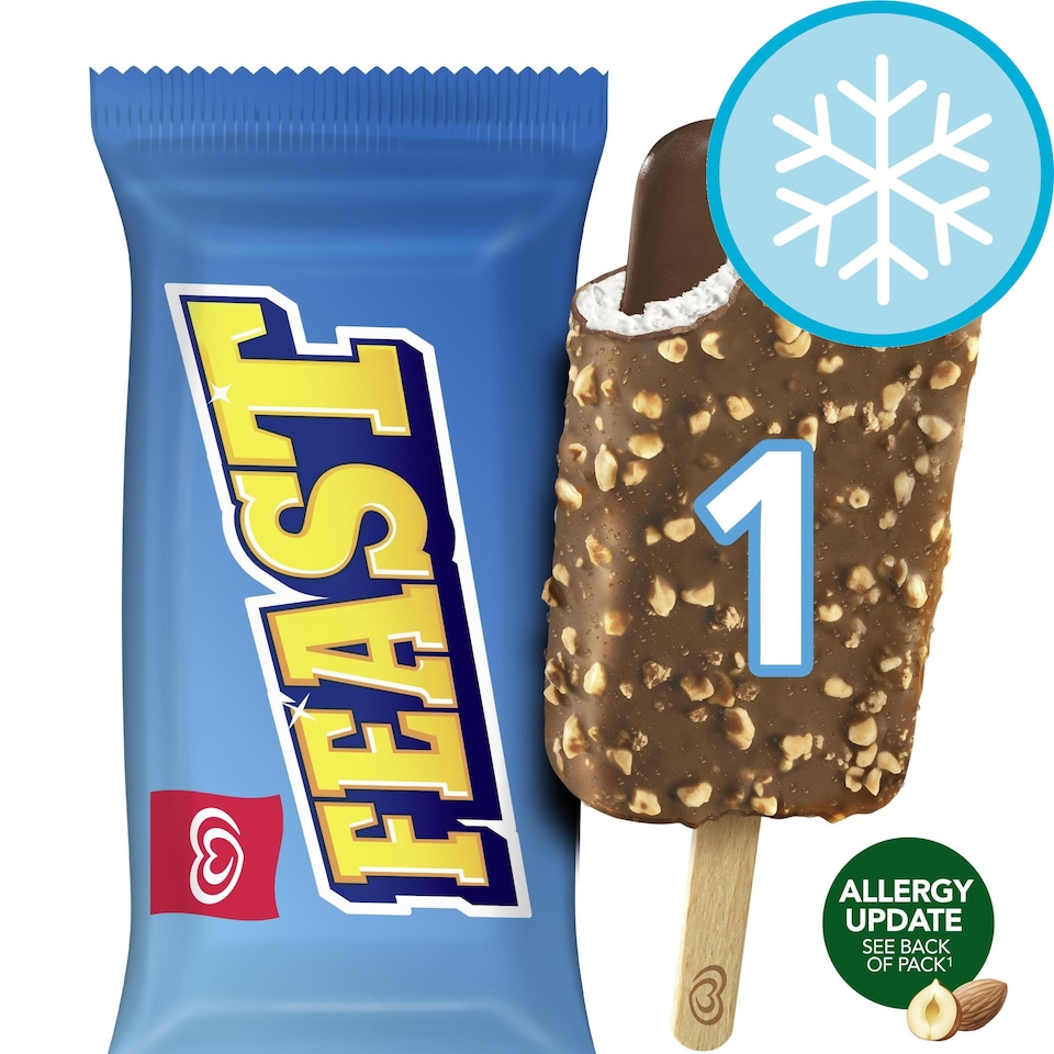 image 1 of Wall's Feast Hazelnut Chocolatey Core Ice cream 90ml