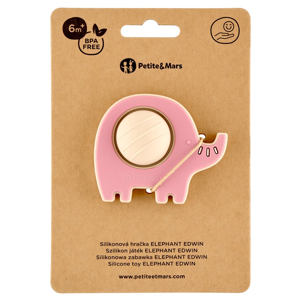 Petite&Mars Elephant Edwin Dusty Rose Silicone Toy