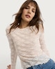 image 1 of F&F Textured Patterned Long Sleeved Top with Cotton in Cream