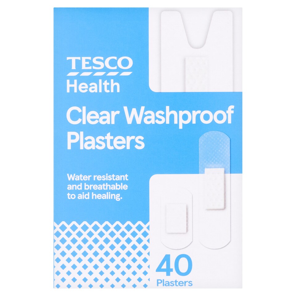 Tesco Health Clear Washproof Plasters 40s