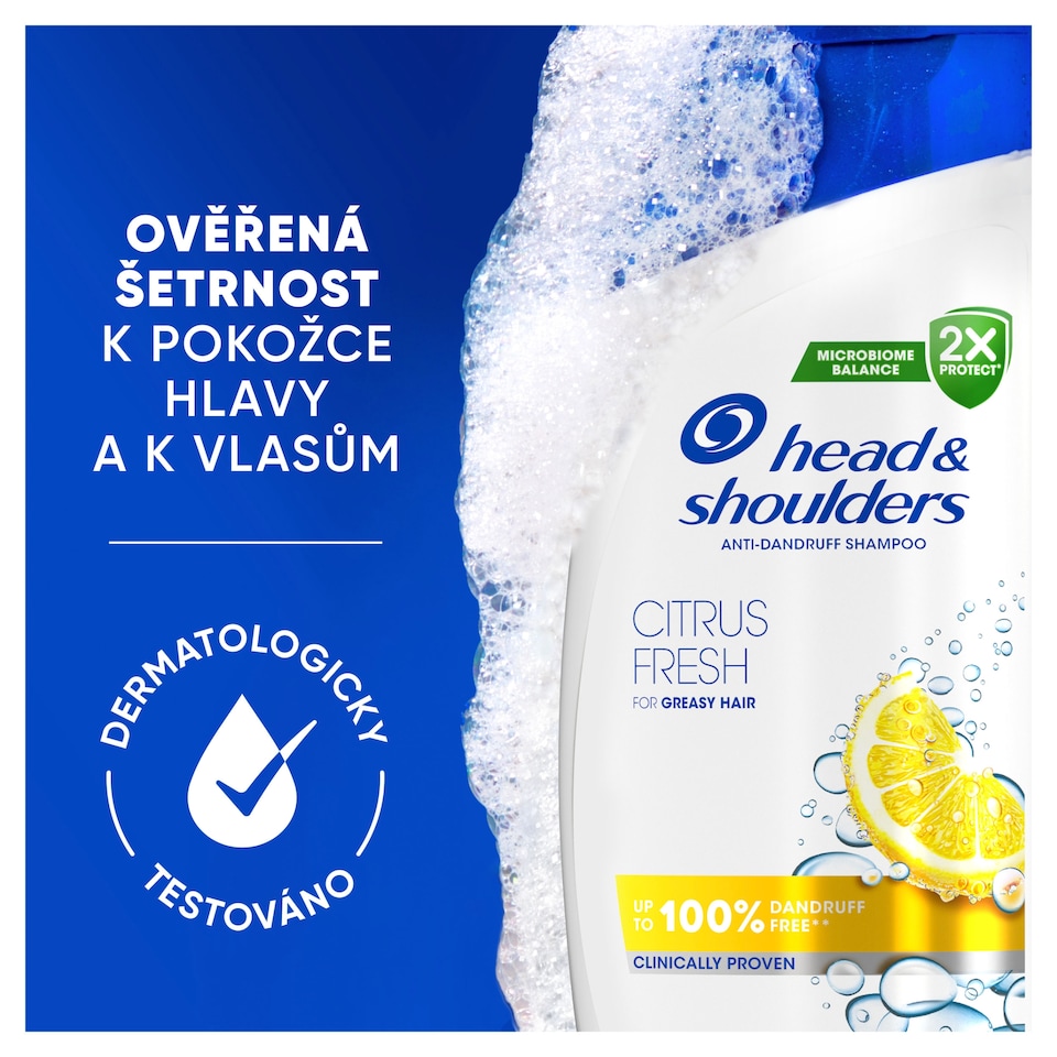 Obrázek 1 pro produkt Head & Shoulders Citrus Fresh Šampon proti Lupům Mastné Vlasy 500 ml. Každodenní Použití