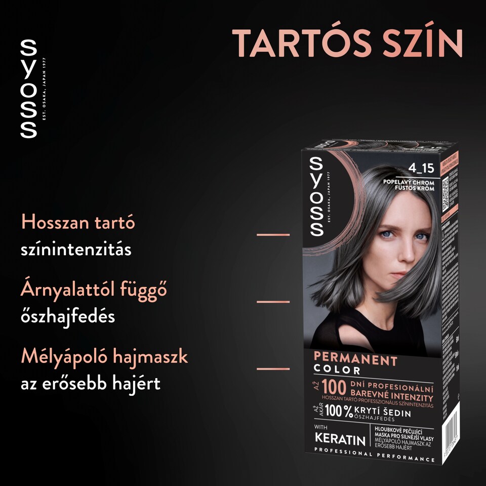 Syoss Color tartós hajfesték 4-15 füstös króm 1. kép