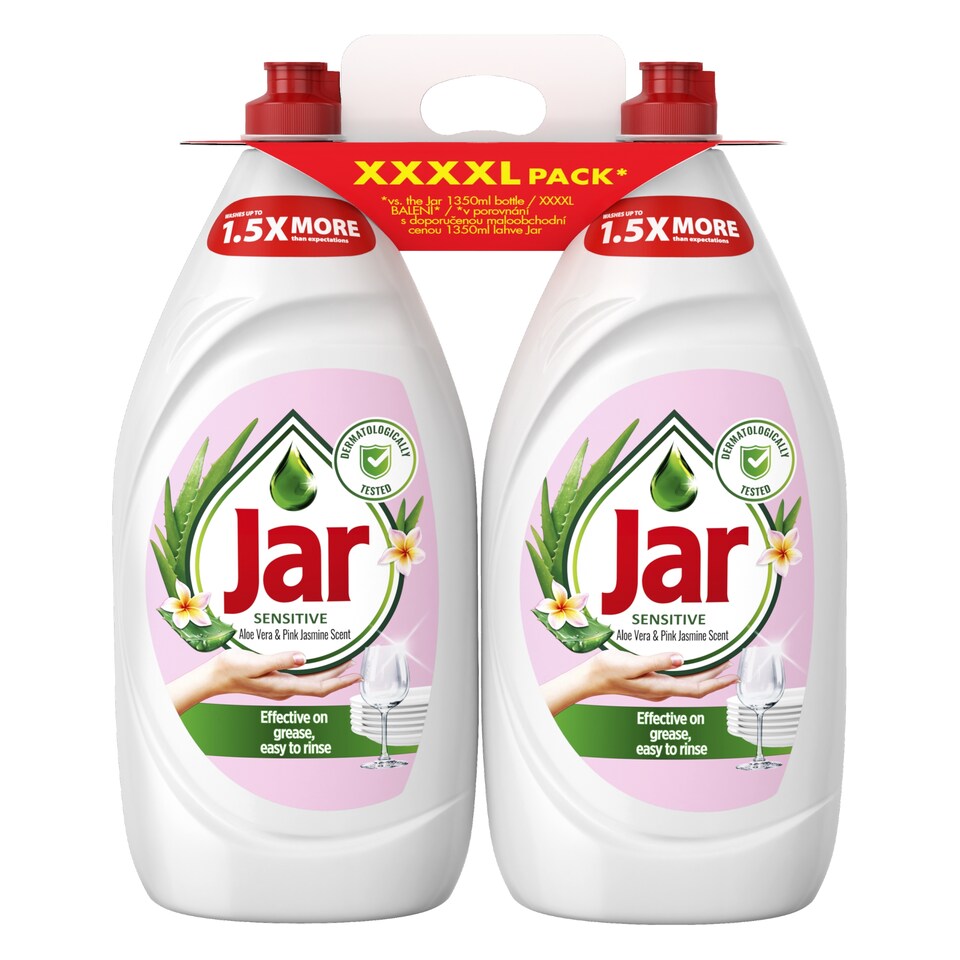 Jar Sensitive Aloe Vera & Pink Jasmine Tekutý Prostředek Na Mytí Nádobí Jemný K Rukám 2.7 L