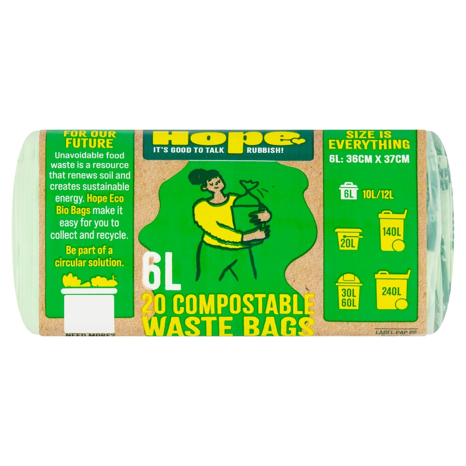 Hope Compostable Bags 6 Litre 20Pack
